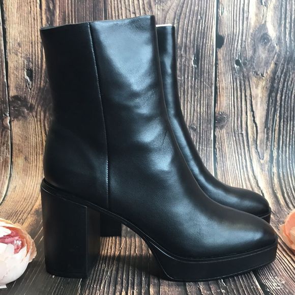 Aqua Black Leather Boots 9M - Picture 8 of 8